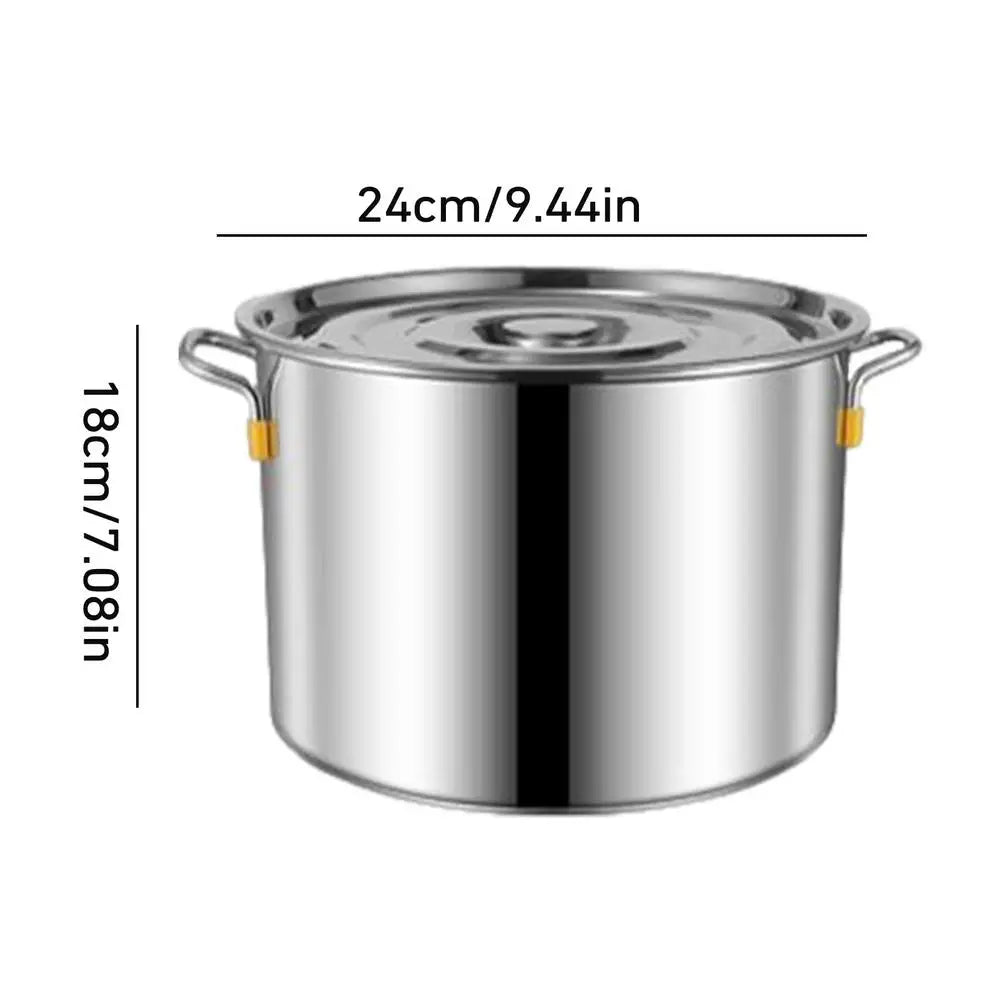 large Stainless steel thick Soup pot with handle lid big pot bucket pail water barrel household chef used kitchen cooking pots