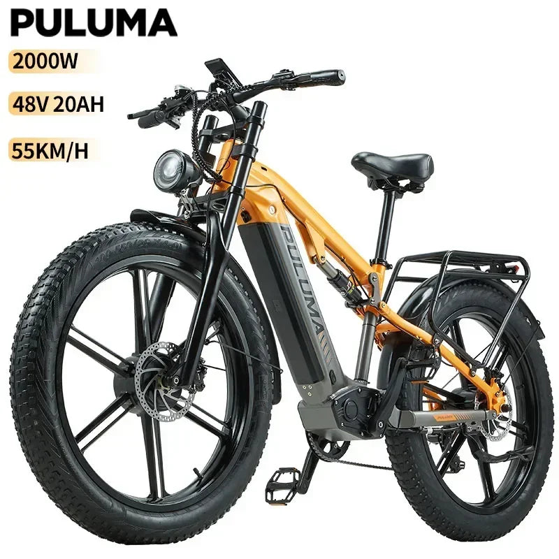 PULUMA Electric Bicycles 48V 20AH Peak Power 2000W Motor 55KM/H Off-Road VTT 26*4.0 Fat Tire Electric Bikes Electric Motorcycle