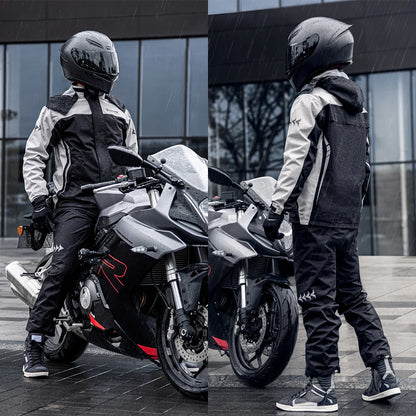 Cycling Clothing Set Waterproof Motorcycle Rain Suit Men Women Cycling Rain Gear Jacket and Pants with Storage Bag