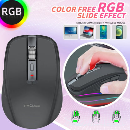 M303 Wireless Bluetooth Mouse Dual-mode Rechargeable Mouse Gaming Rgb Lighting Mouse For Desktop Notebook Programmable Ergonomic