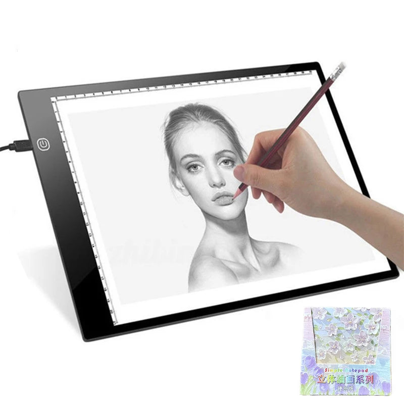 A4 LED Light Box Pad for Writing Painting Drawing Tracing - USB Digital Graphics Tablet for Artists and Designers - Perfect Gift