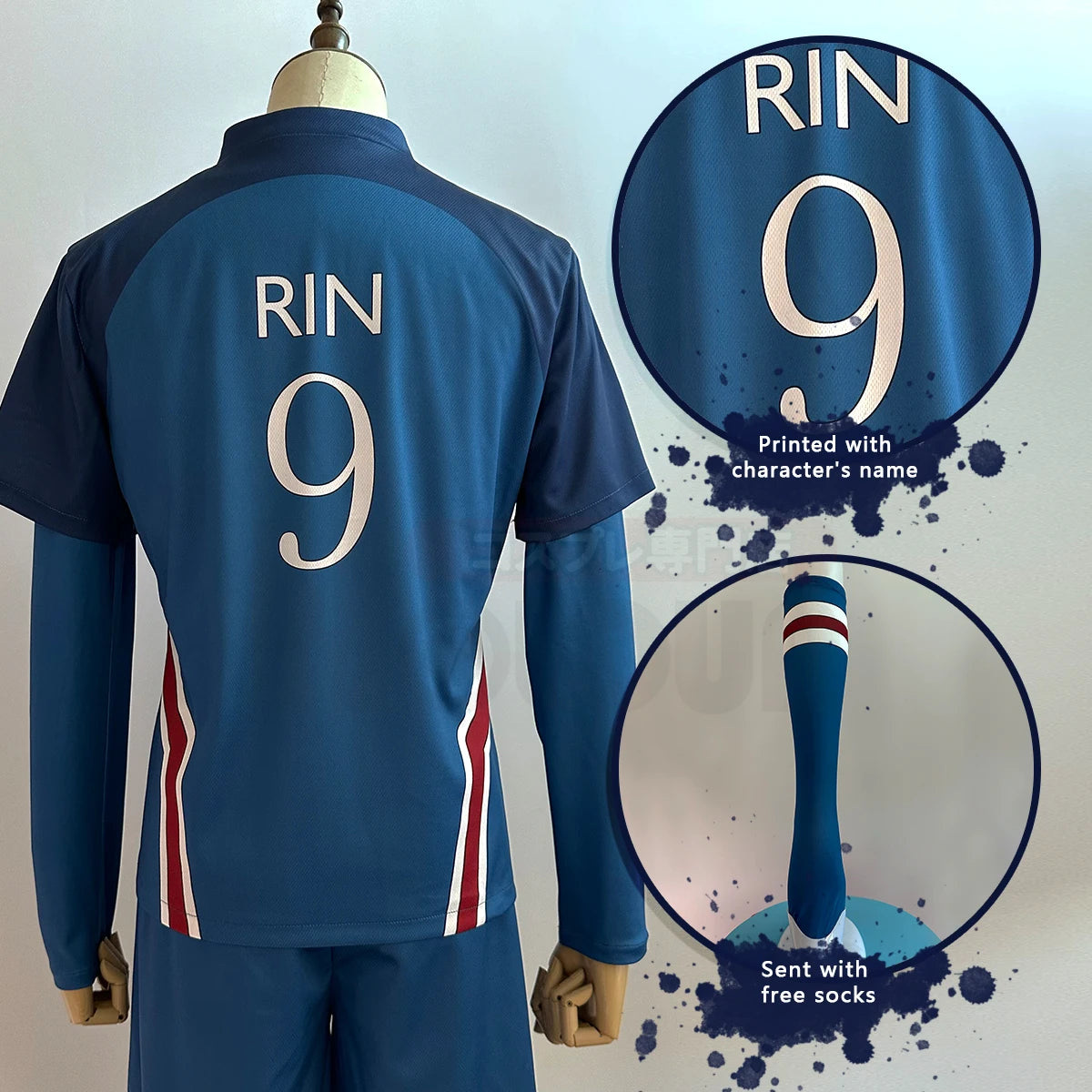 HOLOUN Blue Lock Anime Rin Itoshi Shidou Ryusei Charles Karasu Cosplay Costume  P.X.G Jersey Wig Embroidery Football Uniform