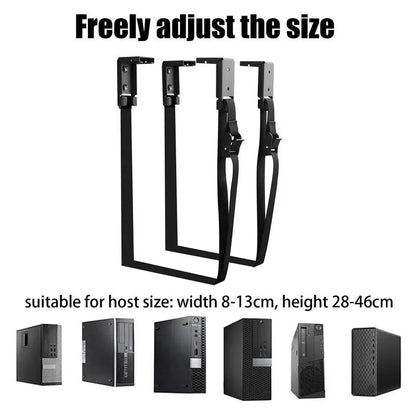 Universal PC Case Holder Under Desk Wall Side CPU Stand Adjustable Computer Mainframe Hanger Host Box Stand Bracket Rack