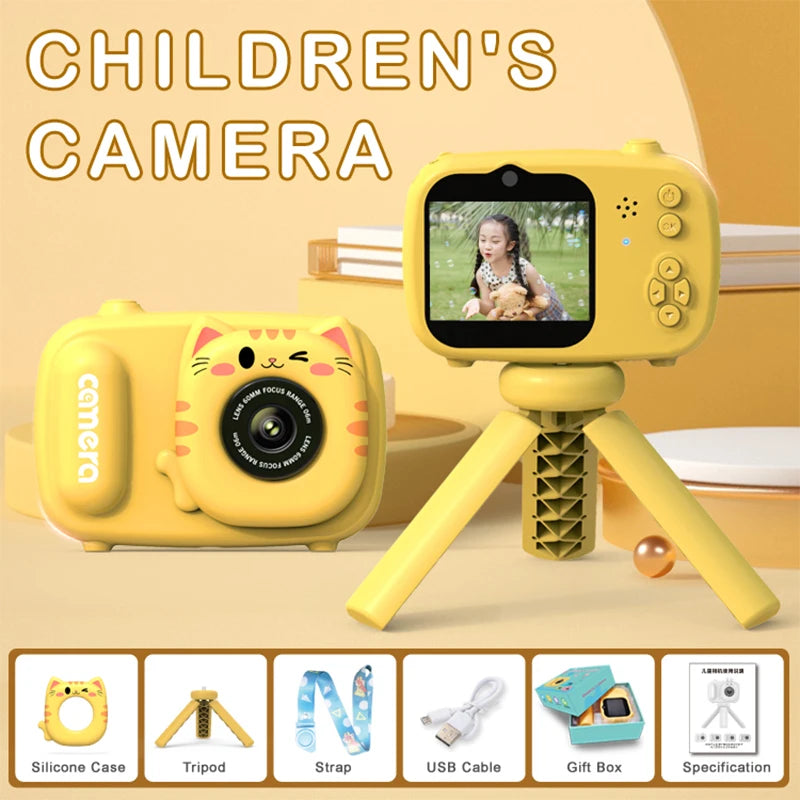 Children's Digital Cameras Vintage Tripod Snap Camera Outdoor Photography HD Dual Camera MP3 Mini games Educational Toys gifts