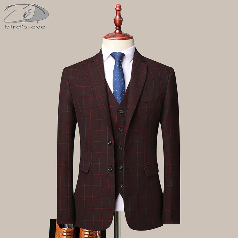 Ensemble de costume pour homme comprenant blazer, gilet et pantalon. Smoking coupe slim idéal pour les occasions formelles, les dîners et les mariages. Costume Costume de Marié Homme