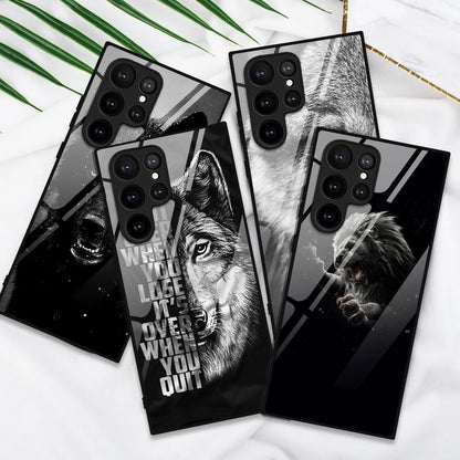 Coque pour Samsung Galaxy S23 S22 S21 S20 Ultra Plus FE S10 Lite Note 20 10 S10e S9 avec motif loup féroc