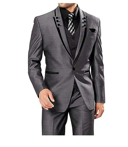 Costumes pour hommes en 3 pièces, parfaits pour les mariages. Tuxedos de marié à un bouton, distinctifs pour des occasions décontractées ou professionnelles. Ensemble comprenant veste,  Pantalon et Gilet