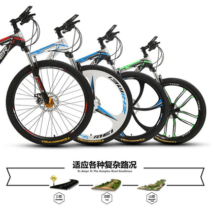 Bicycle Male Outdoor Riding Shock Absorbing Bicycle Variable Speed Off-Road Mountain Bike Student Self, Six Knife Wheel