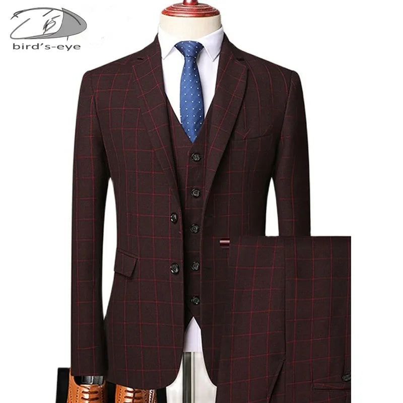 Ensemble de costume pour homme comprenant blazer, gilet et pantalon. Smoking coupe slim idéal pour les occasions formelles, les dîners et les mariages. Costume Costume de Marié Homme