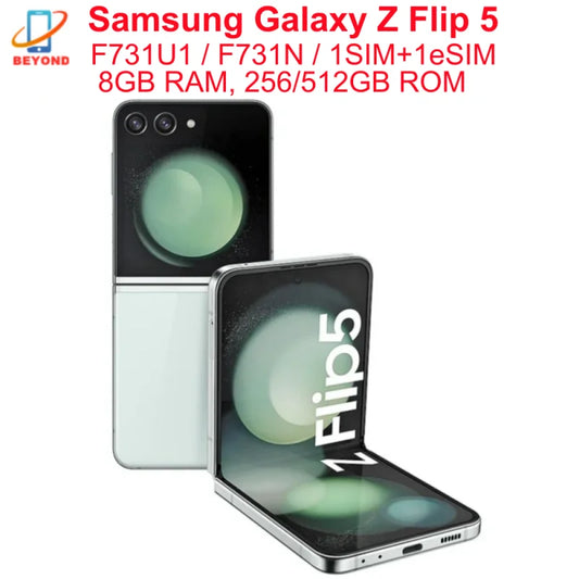 Samsung Galaxy Z Flip 5 (F731U1, F731N), 5G, écran AMOLED de 6,7 pouces, NFC, processeur Snapdragon, déverrouillé, pliable, téléphone original, 95 % comme neuf, sous Android.