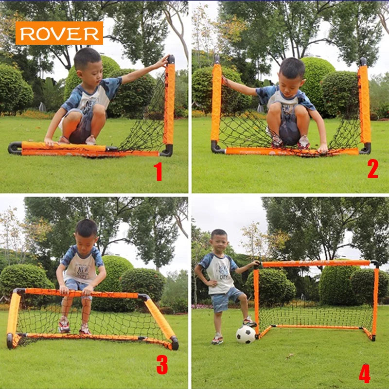 Mini Folding Soccer Goal Post Net Set Pump Inflatable Kids Sport Toys for Indoor Outdoor Team Sports Soccer Accessories