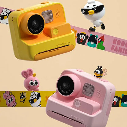 Digital Camera With Printing Kids Instant Print Camera With 3 Rolls Print Paper Child Selfie Camera Toy With Built-In Effect