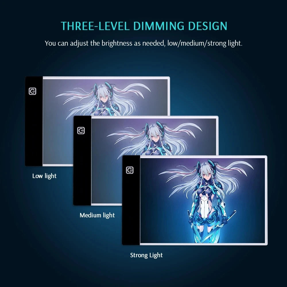 A5 LED Light Pad For Diamond Painting Artcraft Tracing Light Box Board Digital Tablets Third Gear Dimming Drawing Painting Table