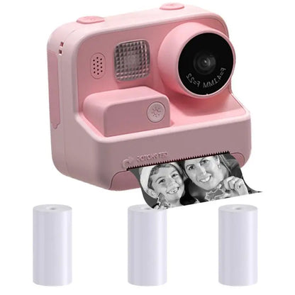 Digital Camera With Printing Kids Instant Print Camera With 3 Rolls Print Paper Child Selfie Camera Toy With Built-In Effect