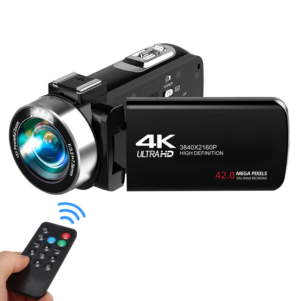 4K Digital Video 18X Digital Zoom 42MP 2 in1 Photo Video Camcorder 3.0 inch Rotatable Screen High Definition Camera DV Camera