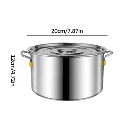 large Stainless steel thick Soup pot with handle lid big pot bucket pail water barrel household chef used kitchen cooking pots