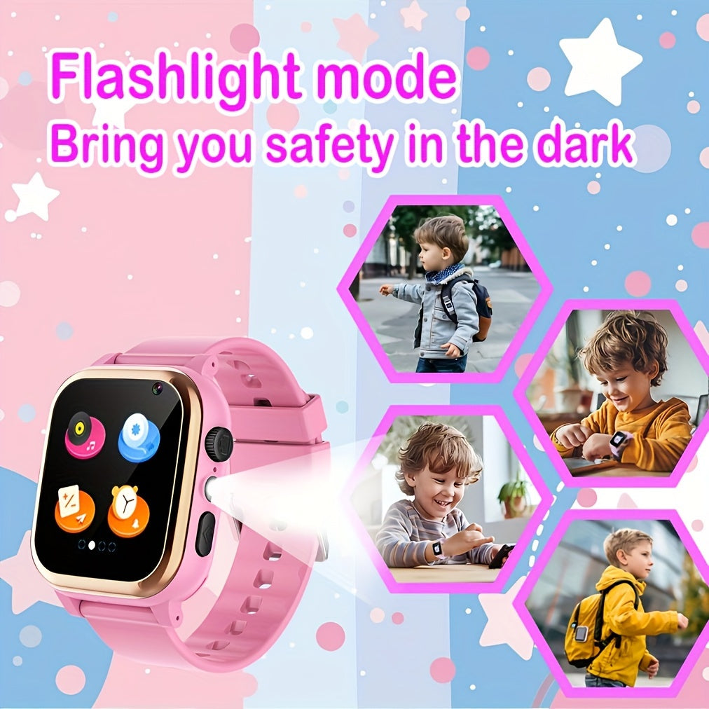 Kids Smart Watch with 16 Educational Games, HD Touch Screen, Camera, Music Player, Alarm, Calculator, LED Display, Digital Square Dial, Non-Waterproof PC Style Sports Watch for 3-14 Years Old Children 