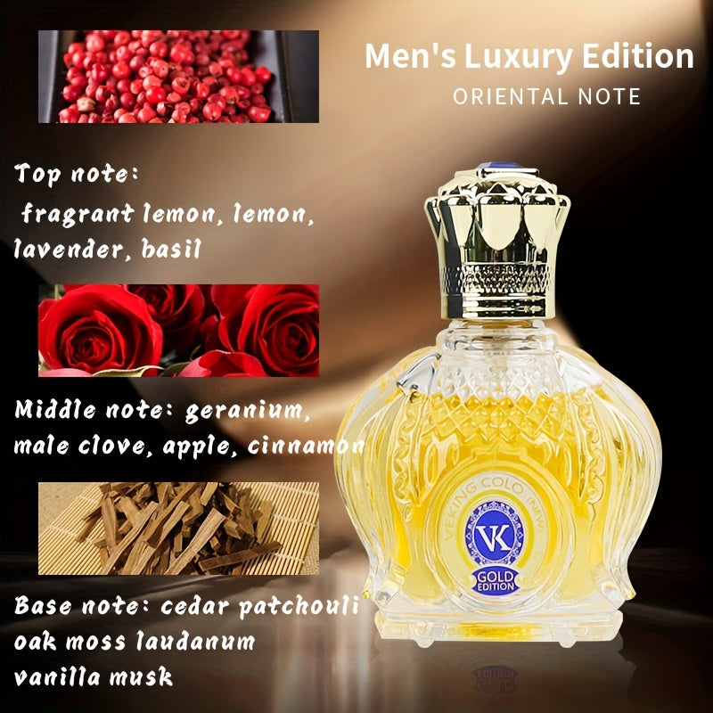 Parfum pour hommes de luxe VEKING COLO No.054 - Fragrance longue durée parfumée orientale - Liquide sans formaldéhyde avec une concentration de 10-20% - Idéal pour le port quotidien au bureau, les voyages et les cadeaux - 0,85 oz