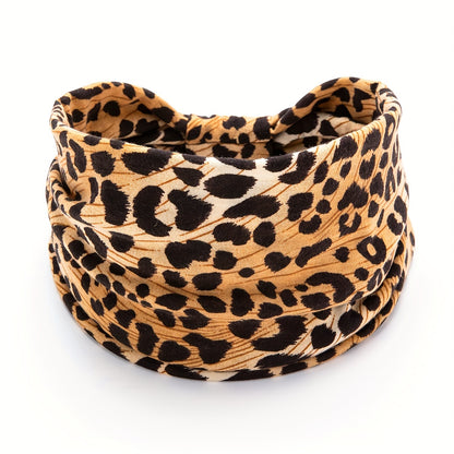 4Pcs Fashion Leopard Print Moisture Wicking Sports Headband for Women 