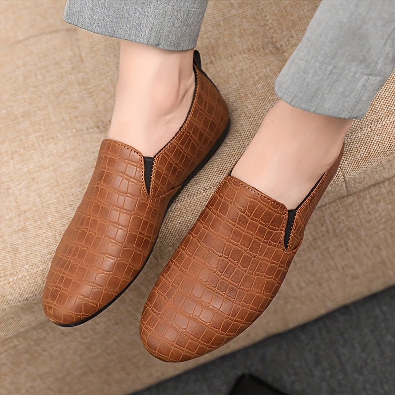 Men's Slip-on Dress Shoes Solid Color Non-slip Durable Rubber Sole Comfortable Walking Shoes Men's Shoes. 