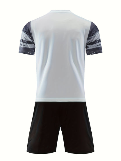 Maillot De Football Respirant Et Séchant Rapidement Pour Hommes + Short Assorti Pour Entraînement, Compétition Et Fête