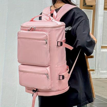 Sac à dos de voyage grande capacité avec bretelles amovibles - Parfait pour le fitness, la natation et plus encore - Imperméable, durable et élégant en rose