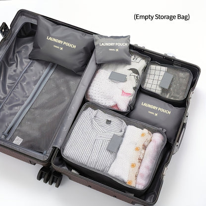 7pcs/set, 1pc Étui d'embarquement d'affaires à la mode + 6pcs Sacs de rangement, Valise à roulettes universelle de sécurité durable Valise de voyage pour hommes et femmes Étudiants