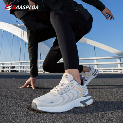 BAASPLOA Chaussures de course à pied tendance à rayures pour toutes les activités de plein air, baskets confortables et respirantes antidérapantes, entraînement en salle de sport