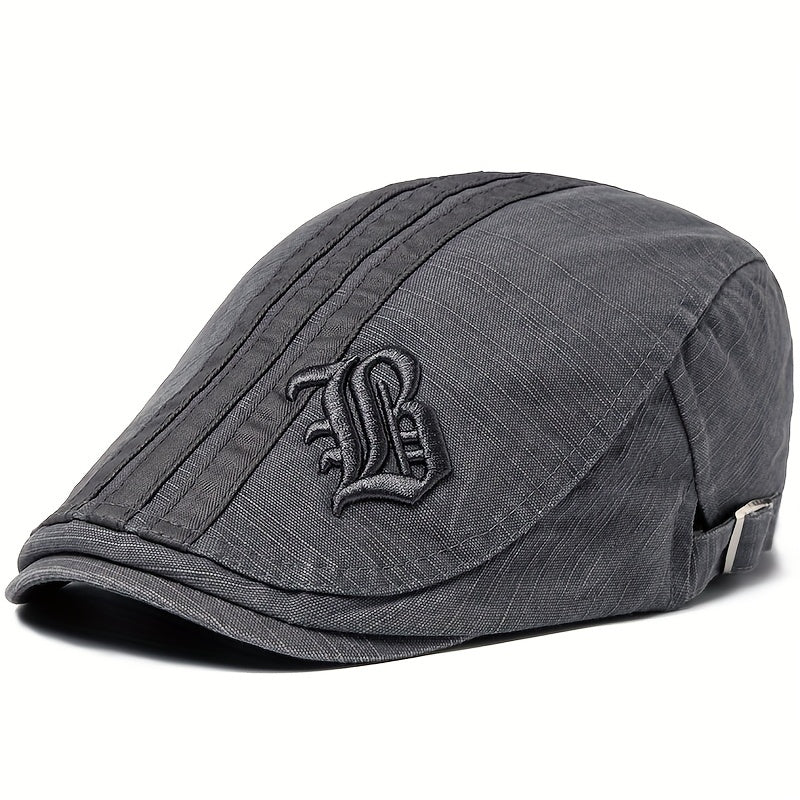 1pc Casquette Bordé De Lettre Pour Hommes, Décontracté Et À La Mode, Chapeau Vintage Et Réglable Pour Le Printemps Et L'automne