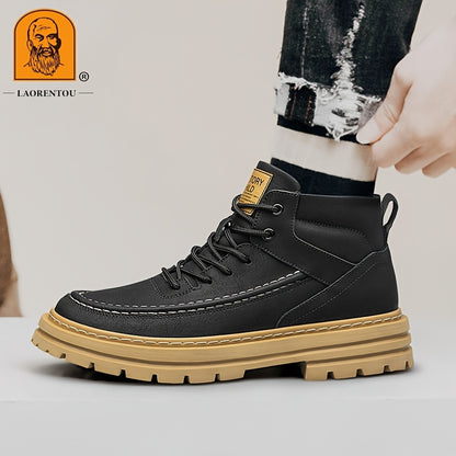 Men's Casual Work Boots Breathable Non-slip Lace-up Outdoor Spring Autumn Boots 