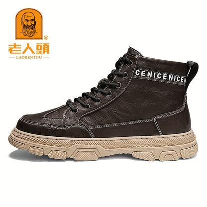 LAORENTOU Chaussures En Cuir Classiques Vintage Pour Hommes, Baskets Confortables Solides Antidérapantes Pour Les Activités De Plein Air Pour Hommes