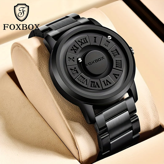 LIGE Men's Fashion Watch, Cool Dial Display Design, Waterproof Rotating Magnetic Ball Watch, Halloween Gifts for Family Gatherings 