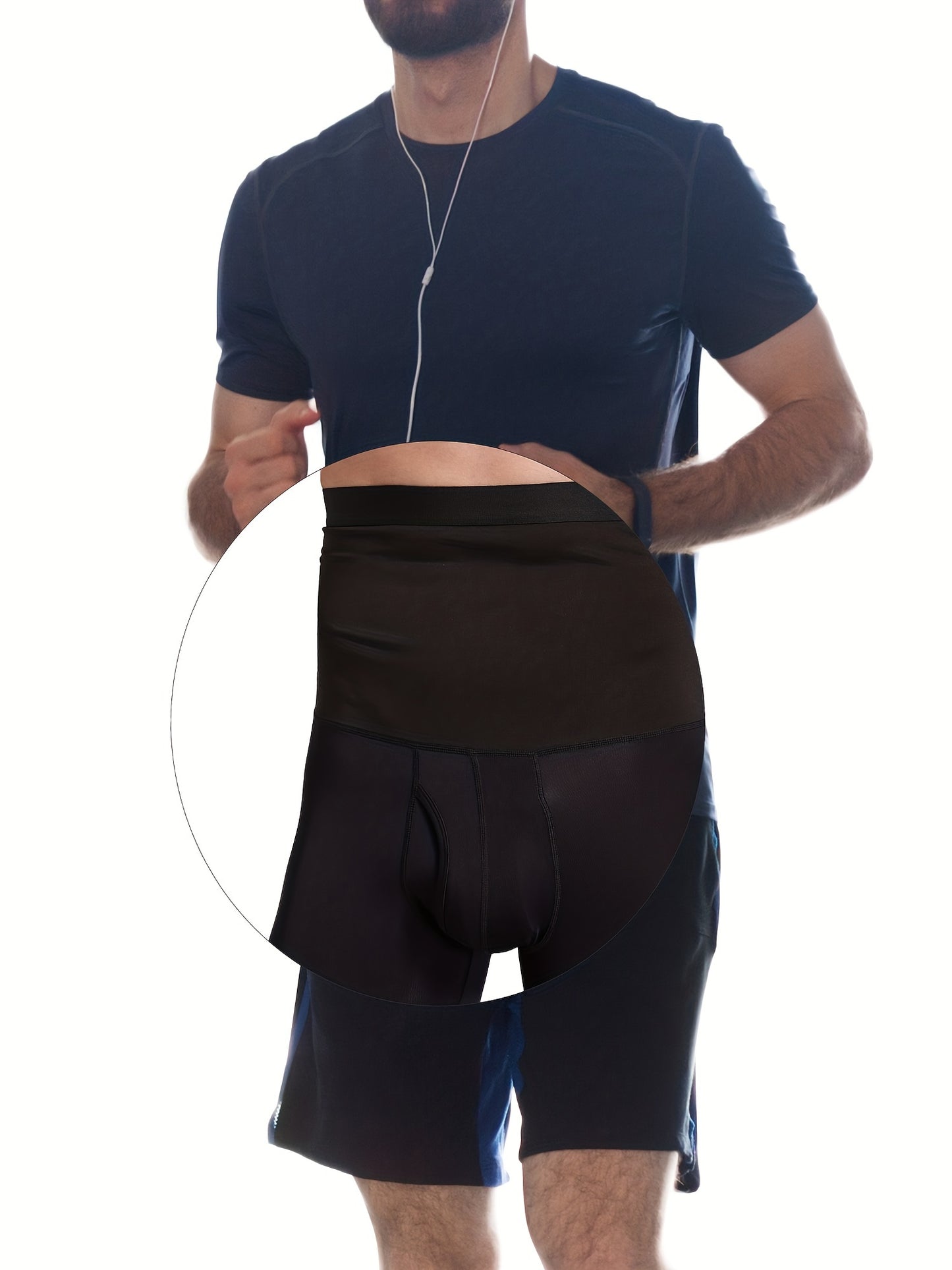 Short de sudation de sauna pour homme, short de compression pour entraînement de perte de poids, gaine amincissante pour le contrôle du ventre