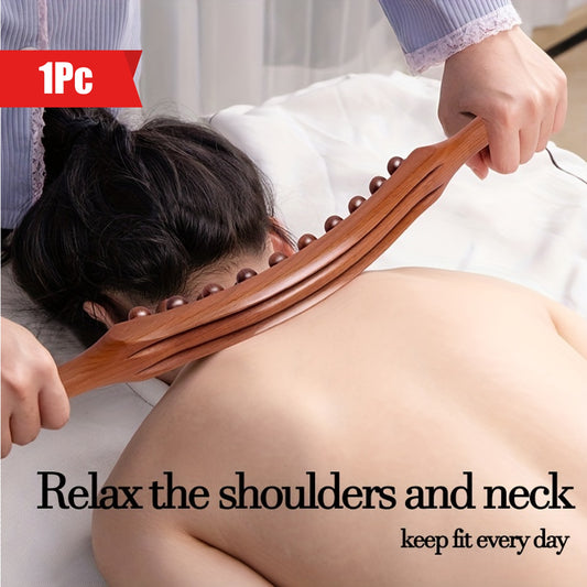 1 20 Beads Massage Stick, Can Relax The Whole Body, Relax Muscles After Exercise, Relieve Body Pain And Fatigue, Wooden Exercise Tools 