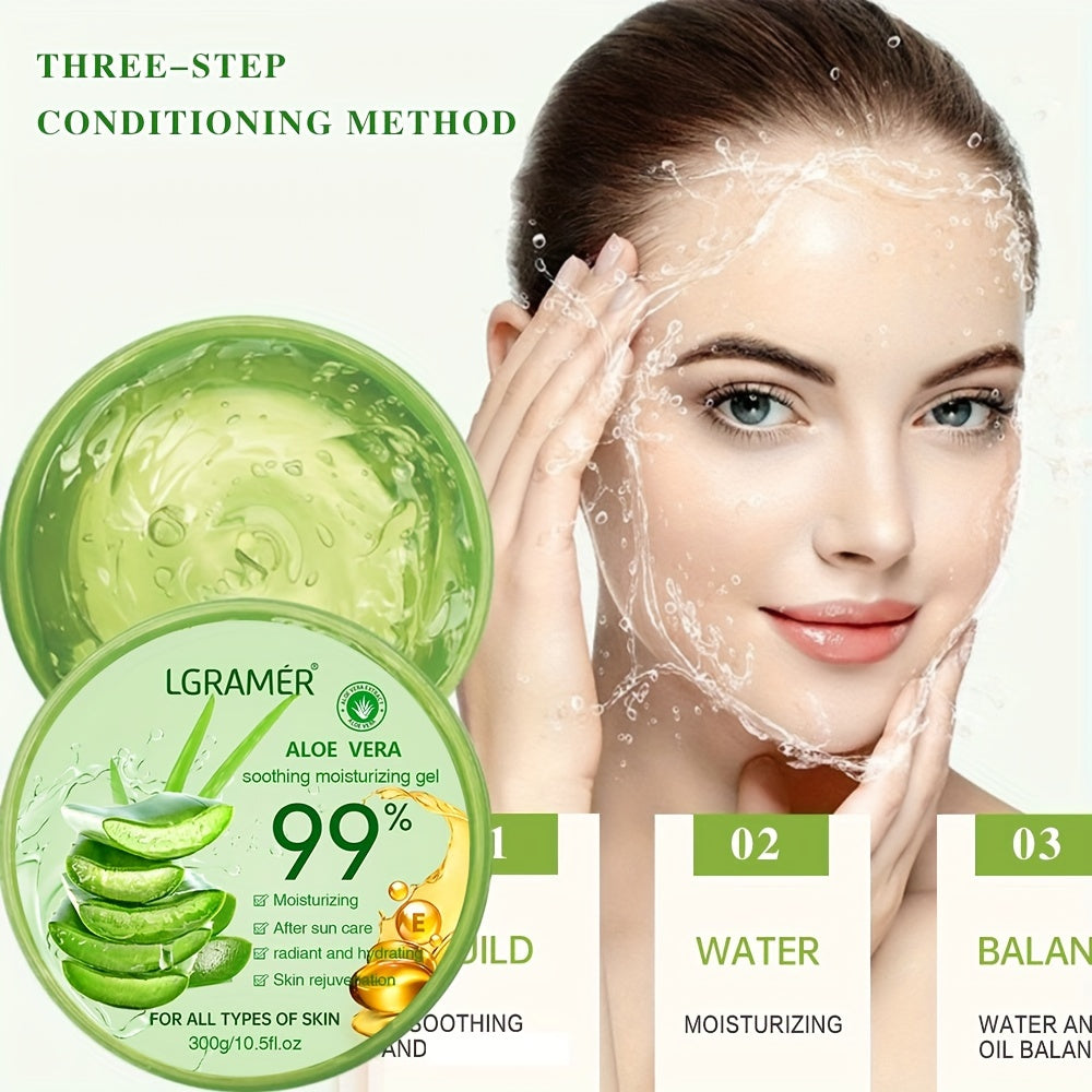 Gel hydratant à l'Aloe Vera 99%, 300g, crème d'essence, gel rafraîchissant à l'Aloe Vera pour hommes et femmes, renforce la barrière cutanée, hydrate en profondeur la peau, cadeau de Noël