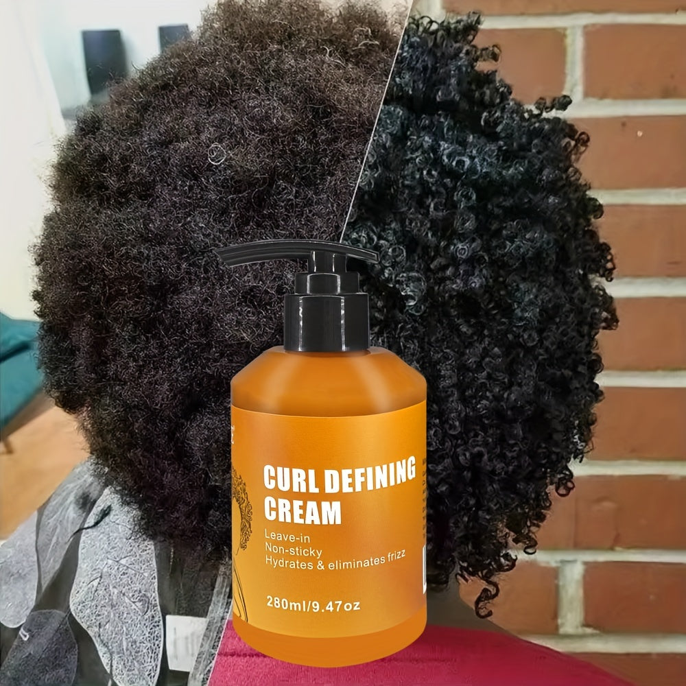 Crème définissante pour boucles : Crème revitalisante pour cheveux bouclés à l'élastine - Adaptée à tous les types de cheveux, idéale pour les cheveux secs et frisés