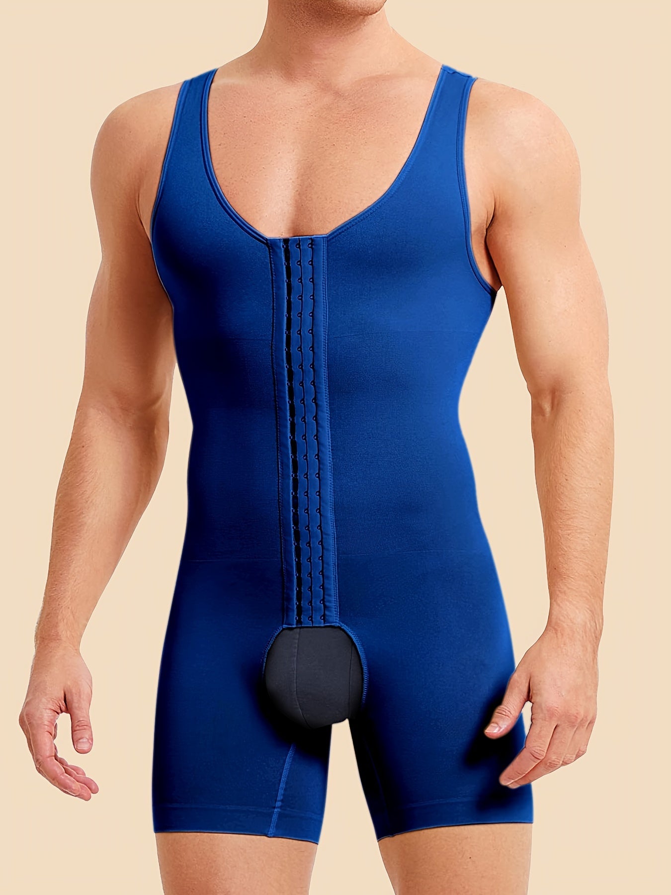 Combinaison moulante à entrejambe ouverte pour homme, débardeur, boxer, body shaper, sport, contrôle du ventre, sous-vêtement mince, contrôle du ventre, couche de base de compression ajustée