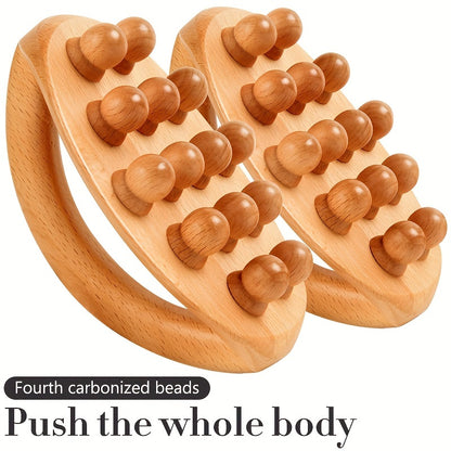 1/2pcs Outils De Massage En Bois, Pour La Mise En Forme Du Corps, Le Déblocage Des Méridiens, Avec 14 Perles De Massage Lisses, Adaptés À La Fatigue Corporelle Après L'exercice, Les Soins Quotidiens D'exercice Physique, Réduire L'accumulation De Graisse