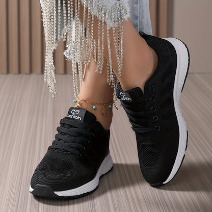 Women's Lightweight Sports Shoes, Low-Top Lace-Up Casual Running and Tennis Shoes, Breathable Athletic Shoes 