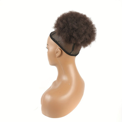 Queue de cheval synthétique Afro avec cordon de serrage, 6 pouces, cheveux bouclés crépus courts, extensions de cheveux avec 2 pinces