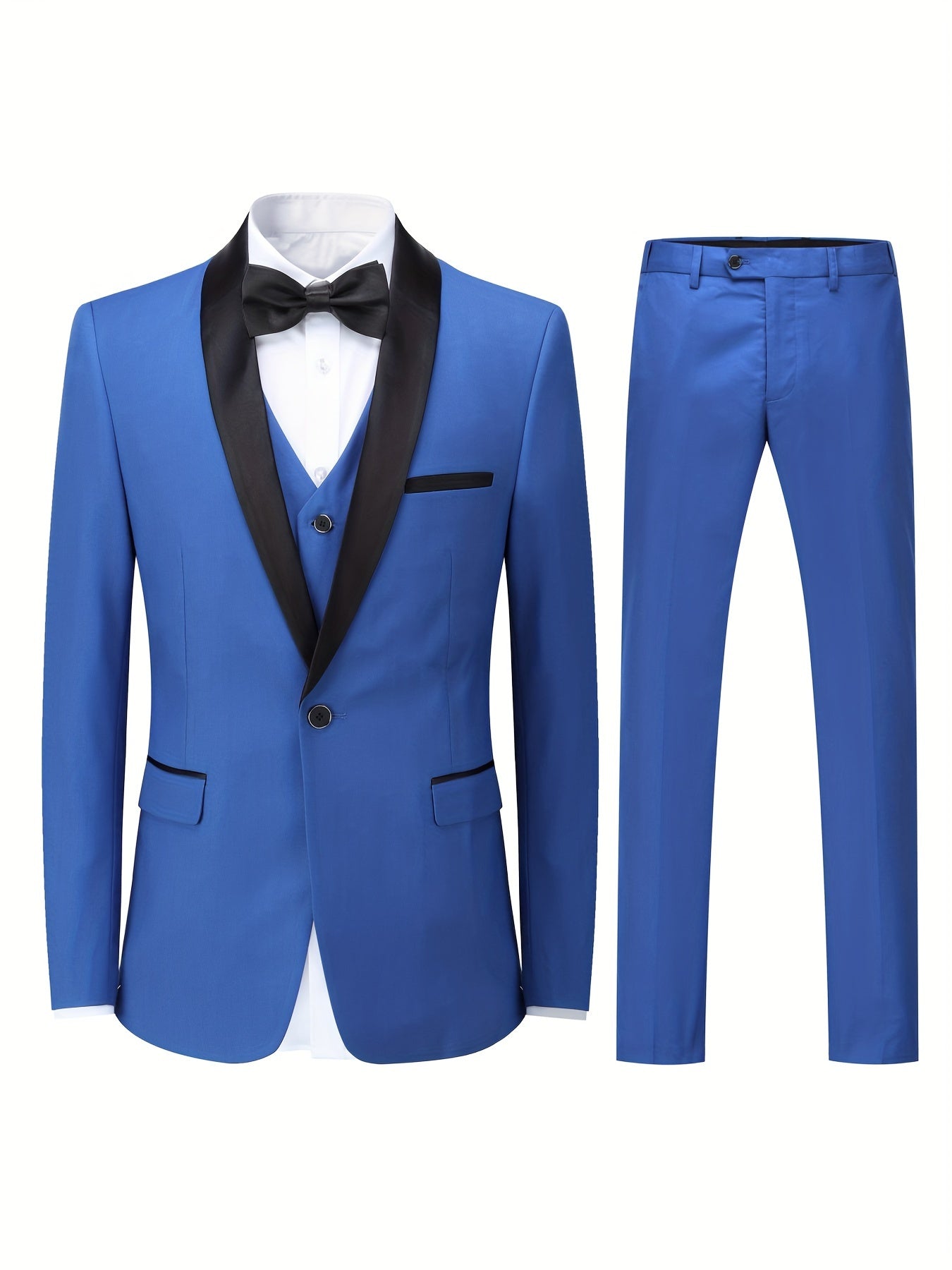 Ensemble Formel 3 Pièces Pour Hommes, Veste De Costume À Un Bouton, Gilet Et Pantalon À Simple Boutonnage, Ensemble De Costume Pour Dîner D'affaires Et Fête De Mariage