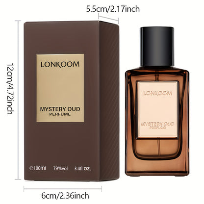 LONKOOM Eau De Parfum pour Hommes - 3.36oz, Parfum Rafraîchissant & Longue Durée avec des Notes de Bois Oriental, Vanille, Poivre, Vétiver, Graine de Tonka & Ambre - Cadeau Idéal pour la Fête des Pères