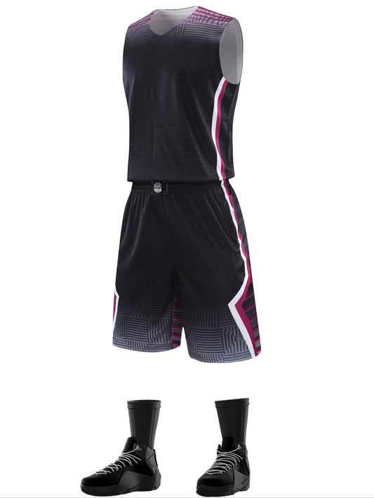 Personnalisez le nom et le numéro, ensemble maillot et short de basket-ball à rayures dégradées pour hommes en 2 pièces, uniforme d'entraînement sportif respirant pour l'entraînement de basket-ball d'été