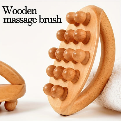 1/2pcs Outils De Massage En Bois, Pour La Mise En Forme Du Corps, Le Déblocage Des Méridiens, Avec 14 Perles De Massage Lisses, Adaptés À La Fatigue Corporelle Après L'exercice, Les Soins Quotidiens D'exercice Physique, Réduire L'accumulation De Graisse