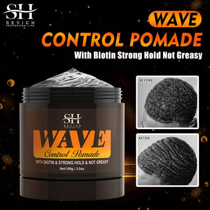 Pommade de contrôle des vagues pour hommes Sevich - Tenue forte, pâte coiffante non grasse avec biotine, huile de jojoba, menthe haplocalyx - Facile à laver, adapté aux cheveux normaux - Ingrédients naturels - 3,5 oz