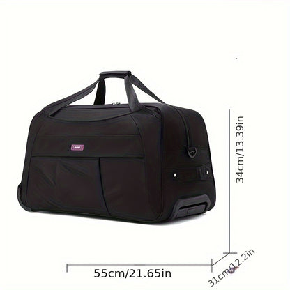 Sac de Voyage Oxford Élégant pour Hommes avec Grande Capacité, Trolley Polyvalent & Bandoulière, Roues Durables - Mode Décontractée