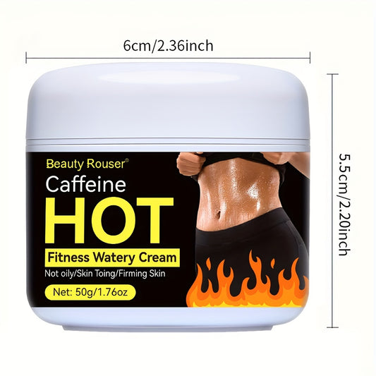 Crème aqueuse de massage à la caféine, 50 g, non grasse, tonifiante/raffermissante pour les bras, les cuisses et l'abdomen, hydratant de massage multi-usages avec extrait de graines de café.