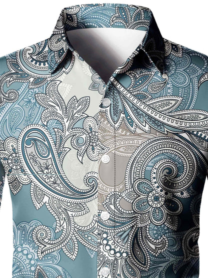 Chemise À Manches Longues Élégante Et Décontractée Pour Hommes Avec Motif Paisley