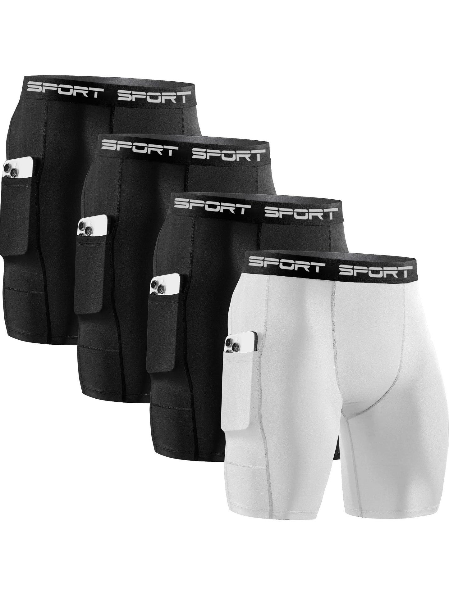 4 boxers longs et fins pour hommes, respirants, confortables, à séchage rapide, extensibles, pour le sport, la natation, la plage, la piscine, sous-vêtements fantaisie pour hommes.