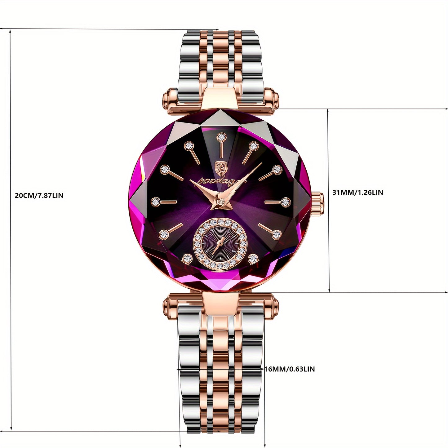 Montre pour femmes POEDAGAR avec cadran découpé, montre à quartz de luxe avec strass, WR, montre analogique rétro en acier inoxydable